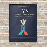 Thumbnail for Lyon-Saint Exupery Airport LYS - Canvas Framed - Navy Blue