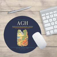 Thumbnail for Ängelholm-Helsingborg Airport (AGH) design on navy blue round mouse pad