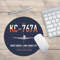 Thumbnail for Boeing KC-767A design on navy blue round mouse pad
