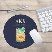 Thumbnail for Aktobe Airport (AKX) design on navy blue round mouse pad