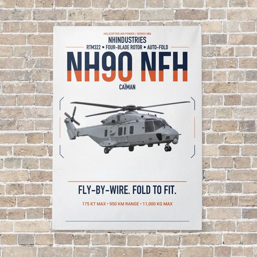 NHIndustries NH90 NFH Caïman vertical canvas print - no frame - white background