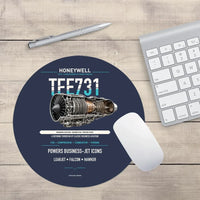 Thumbnail for TFE731 design on navy blue round mouse pad