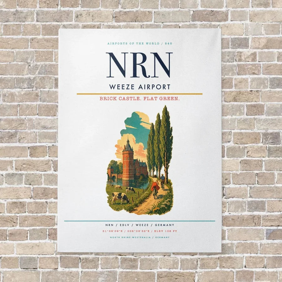 Weeze Airport NRN vertical canvas print - no frame - white background