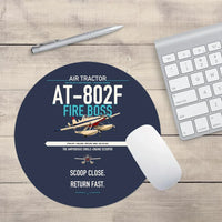 Thumbnail for Air Tractor AT-802F Fire Boss design on navy blue round mouse pad