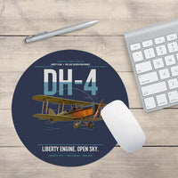 Thumbnail for Airco DH-4 Liberty Plane design on navy blue round mouse pad