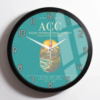 Thumbnail for Accra International Airport ACC Wall-Clock Framed - Turquoise