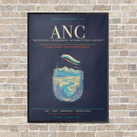 Thumbnail for Ted Stevens Anchorage International Airport ANC - Canvas Framed - Navy Blue
