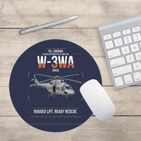 Thumbnail for PZL-Świdnik W-3WA Sokół design on navy blue round mouse pad