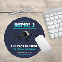 Thumbnail for DJI Inspire 2 design on navy blue round mouse pad