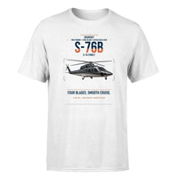 Thumbnail for Sikorsky S-76B design on white t-shirt, single-side print