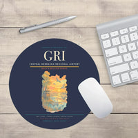 Thumbnail for Central Nebraska Regional Airport (GRI) design on navy blue round mouse pad