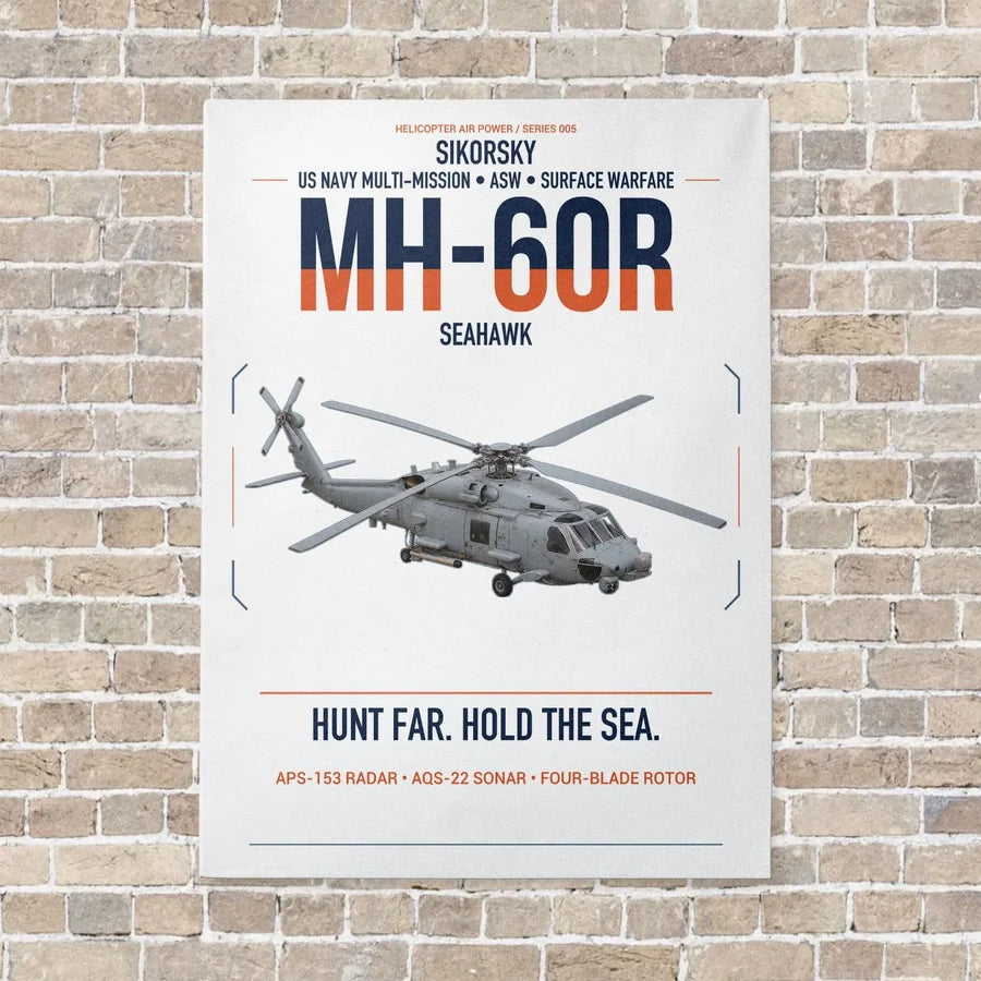 Sikorsky MH-60R Seahawk vertical canvas print - no frame - white background