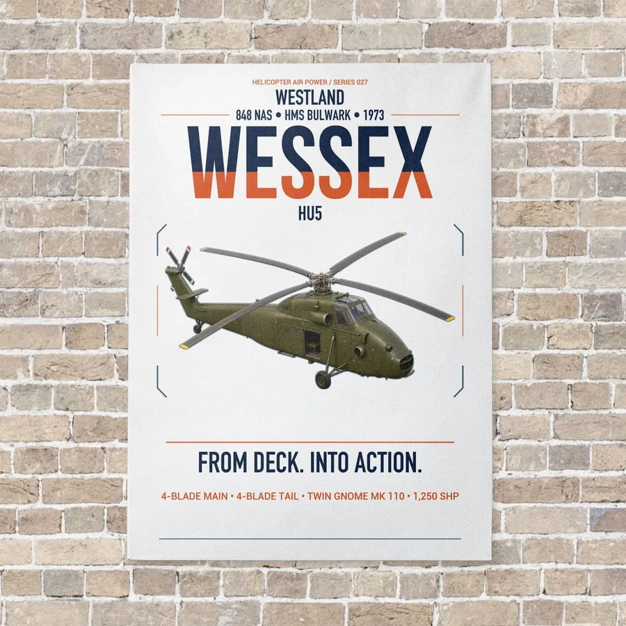 Westland Wessex HU5 vertical canvas print - no frame - white background