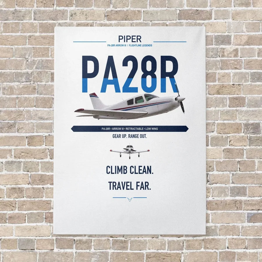 Piper PA-28R Arrow III vertical canvas print - no frame - white background