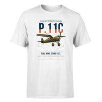 Thumbnail for PZL P.11c design on white t-shirt, single-side print