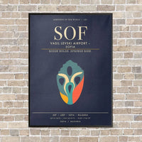Thumbnail for Vasil Levski Airport Sofia SOF - Canvas Framed - Navy Blue