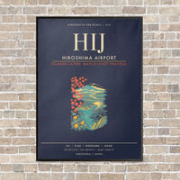 Thumbnail for Hiroshima Airport HIJ - Canvas Framed - Navy Blue