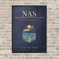 Thumbnail for Lynden Pindling International Airport Nassau NAS - Canvas Framed - Navy Blue