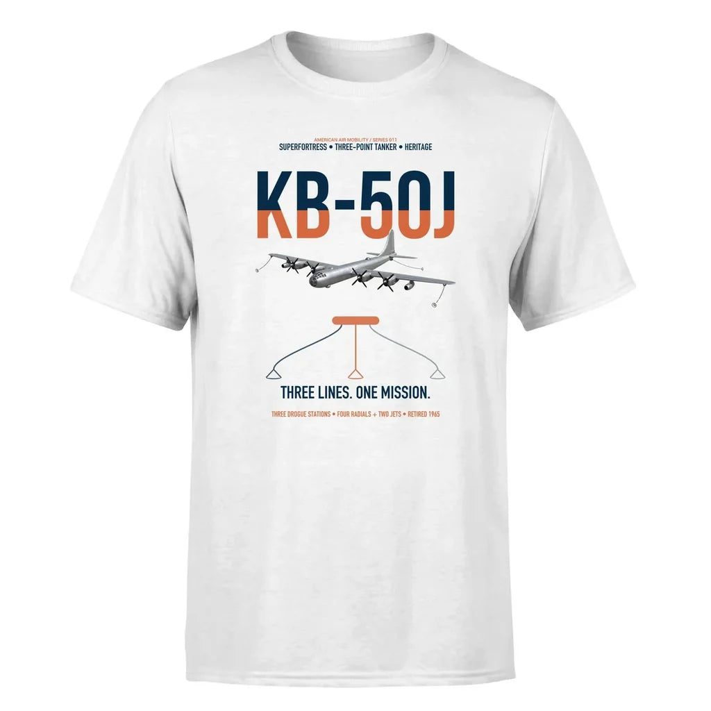 KB-50J Superfortress design on white double-side t-shirt, single-side print
