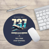 Thumbnail for Boeing 737-500 Classic design on navy blue round mouse pad