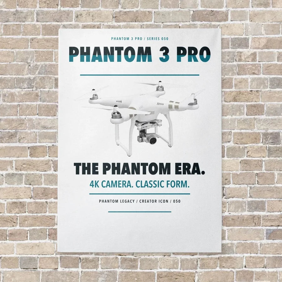 DJI Phantom 3 Professional vertical canvas print - no frame - white background