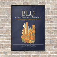 Thumbnail for Bologna Guglielmo Marconi Airport BLQ - Canvas Framed - Navy Blue