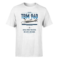 Thumbnail for Daher TBM 960 design on white t-shirt, single-side print