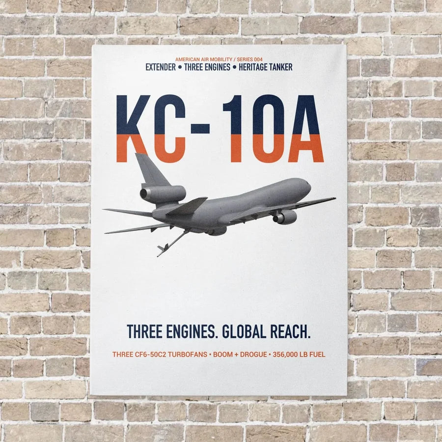 KC-10A EXTENDER vertical canvas print - no frame - white background