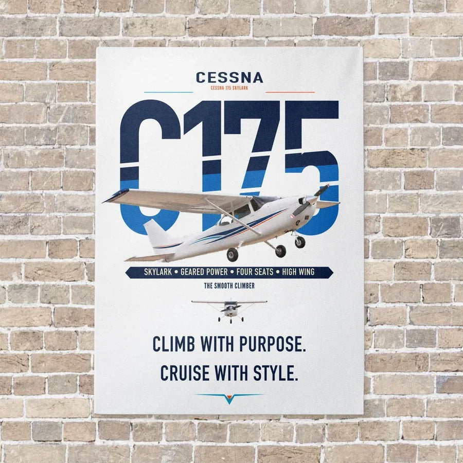 Cessna 175 Skylark vertical canvas print - no frame - white background