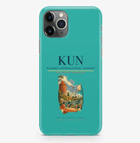 Thumbnail for Kaunas Airport (KUN) design on turquoise iPhone 16 Pro MagSafe case