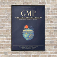 Thumbnail for Gimpo International Airport GMP - Canvas Framed - Navy Blue
