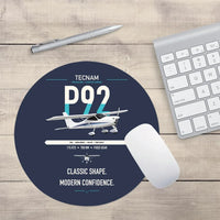 Thumbnail for Tecnam P92 Echo MkII design on navy blue round mouse pad