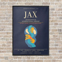 Thumbnail for Jacksonville International Airport JAX - Canvas Framed - Navy Blue