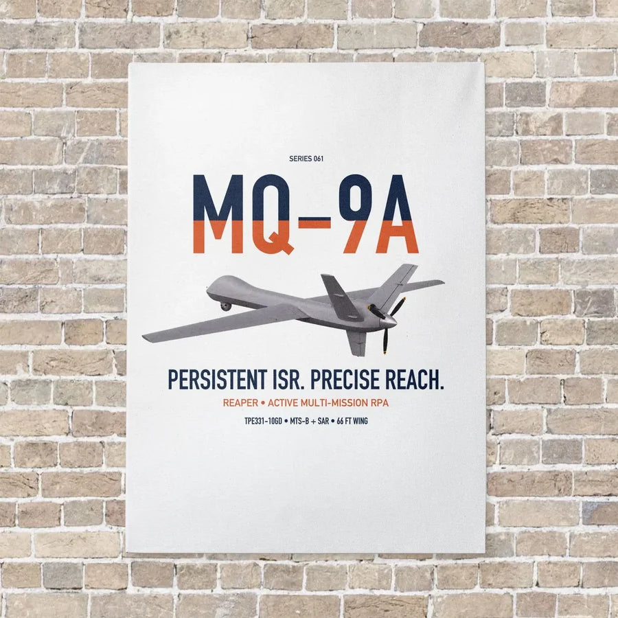 MQ-9A Reaper vertical canvas print - no frame - white background