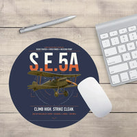 Thumbnail for Royal Aircraft Factory S.E.5a design on navy blue round mouse pad
