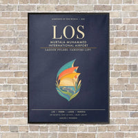 Thumbnail for Murtala Muhammed International Airport LOS - Canvas Framed - Navy Blue