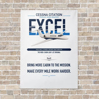 Thumbnail for Cessna Citation Excel vertical canvas print - no frame - white background
