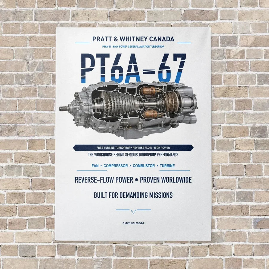 PT6A-67 vertical canvas print - no frame - white background