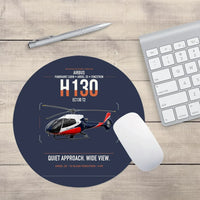Thumbnail for Airbus H130 design on navy blue round mouse pad