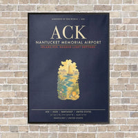 Thumbnail for Nantucket Memorial Airport ACK - Canvas Framed - Navy Blue