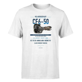 Single-Side Printing — GE Aerospace CF6-50 Engine Double-Side T-Shirt