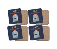 Thumbnail for Skopje International Airport SKP Coaster 4-Pieces-Set - Navy Blue