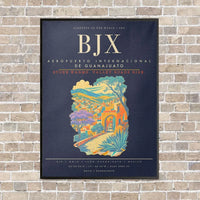 Thumbnail for Aeropuerto Internacional de Guanajuato BJX - Canvas Framed - Navy Blue