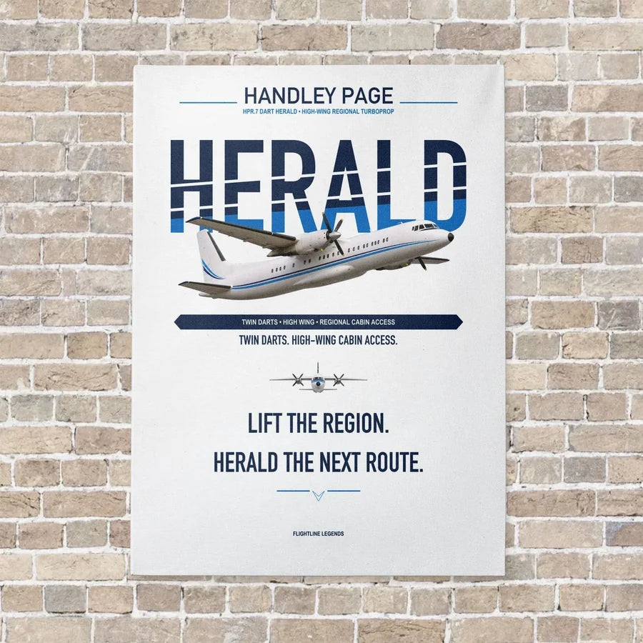 Handley Page HPR.7 Dart Herald vertical canvas print - no frame - white background