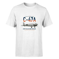 Thumbnail for C-47A Skytrain design on white double-side t-shirt, single-side print