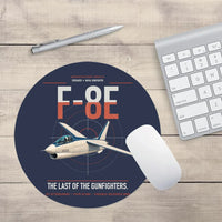 Thumbnail for F-8E Crusader design on navy blue round mouse pad