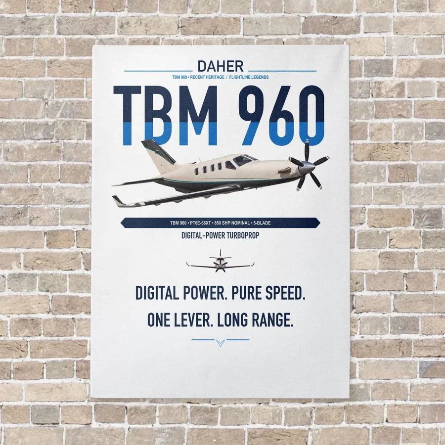 Daher TBM 960 vertical canvas print - no frame - white background