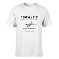 Thumbnail for Airbus C295M T.21 design on white double-side t-shirt, single-side print