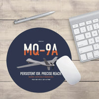 Thumbnail for MQ-9A Reaper design on navy blue round mouse pad