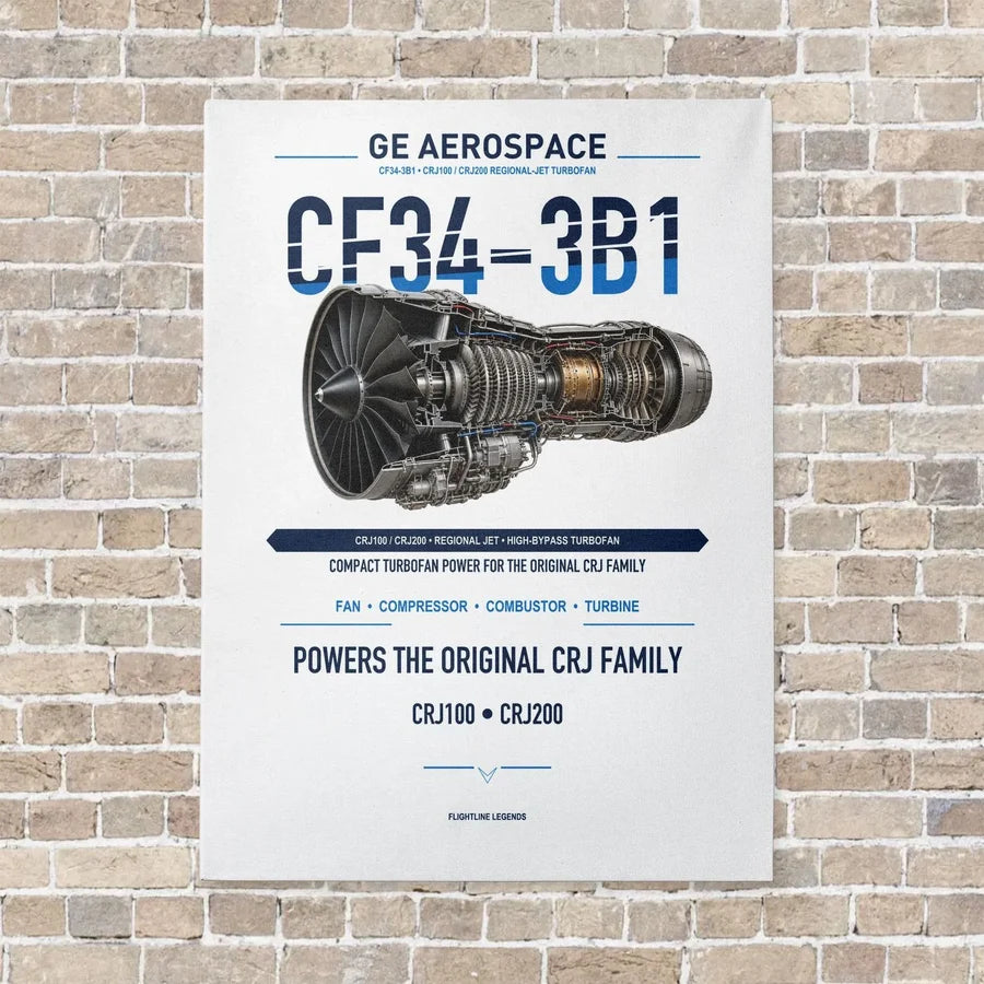 CF34-3B1 vertical canvas print - no frame - white background